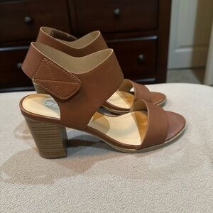 Soda Tan Block Heel Sandals